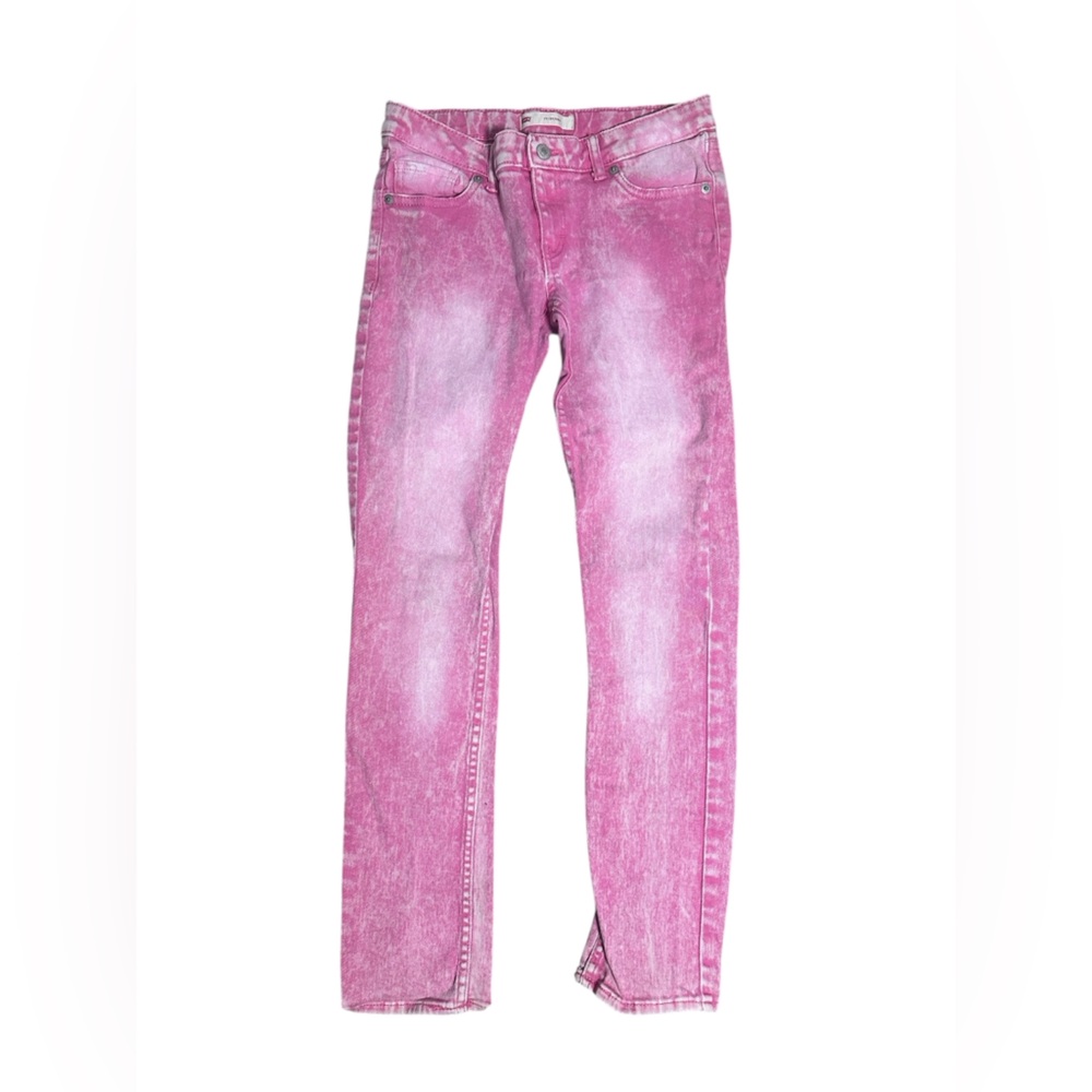 Levi's 711 Skinny Kids Pink wash Stone washed Stretch Jeans Girls Size 14 - Picture 2 of 7